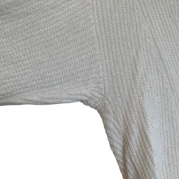 EXPRESS Sweater Oversized Cotton White Cut Out Back Hi Low Hem Scoop Neck VGUC - Picture 5 of 15